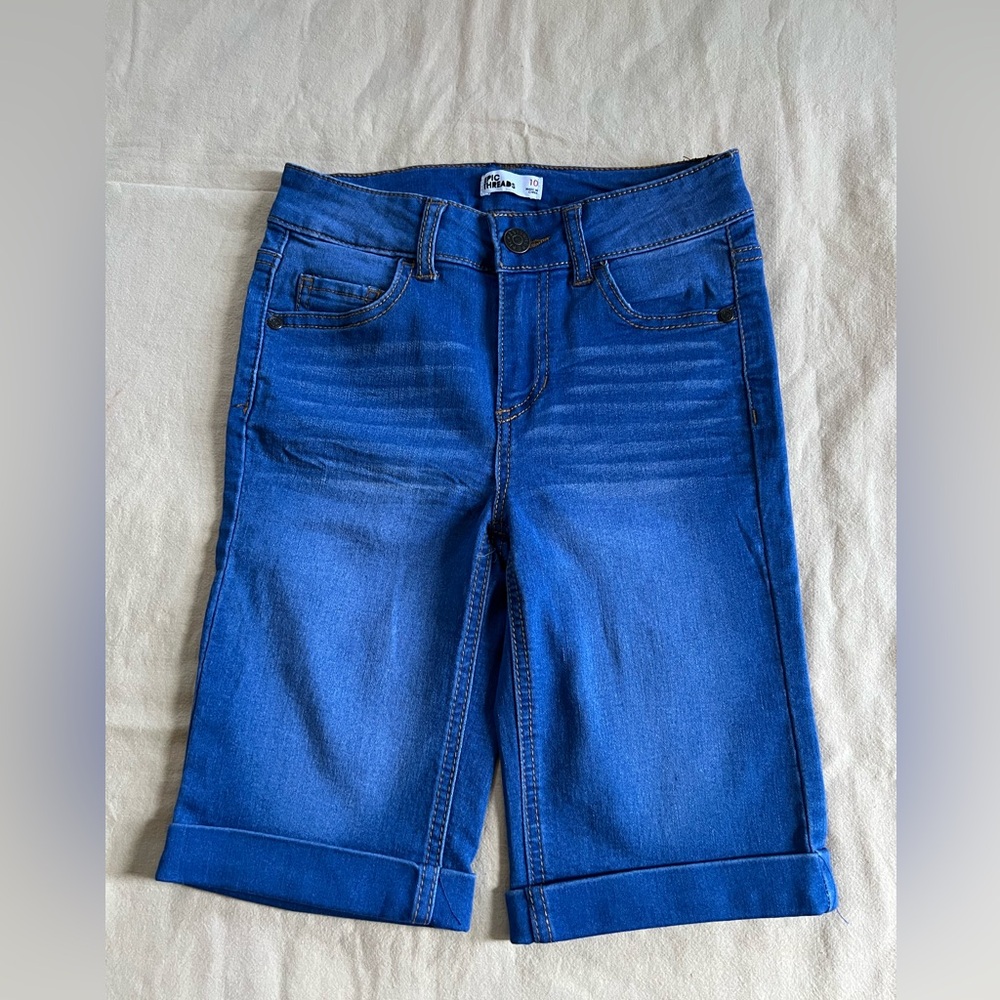 Epic Threads Women's Bright Blue Boyfriend Denim Bermuda Shorts